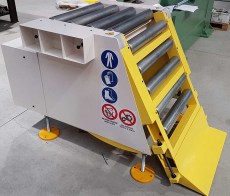 Gestione e preparazione materiale abrasivo - attrezzature asservimento macchine - Rulliera sollevamento mole